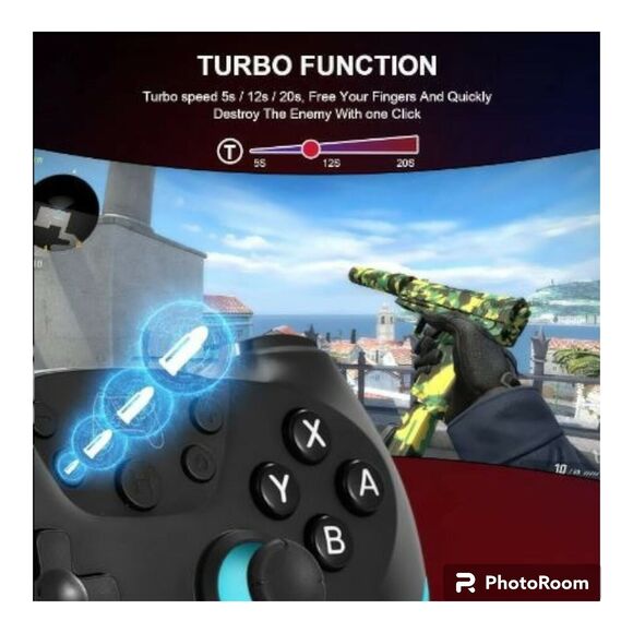 Wireless Controller for Nintendo Switch N-SL | Bluetooth USB-C Charging Black - Picture 6 of 9